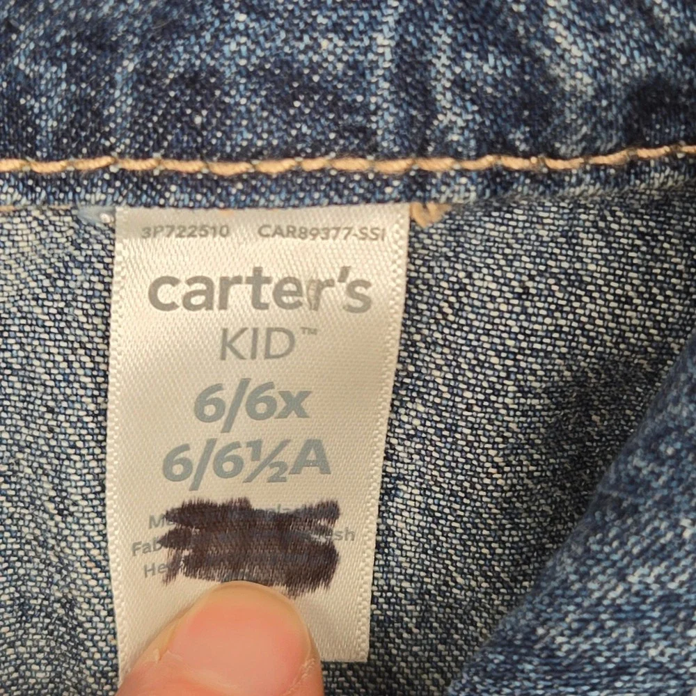 Carter's 6/6x Denim Trucker Jacket Kids Blue Classic Casual Jean Coat